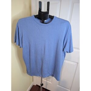Spun Bamboo T-Shirt Mens Large Blue Short Sleeve Cotton Blend Crewneck Tee